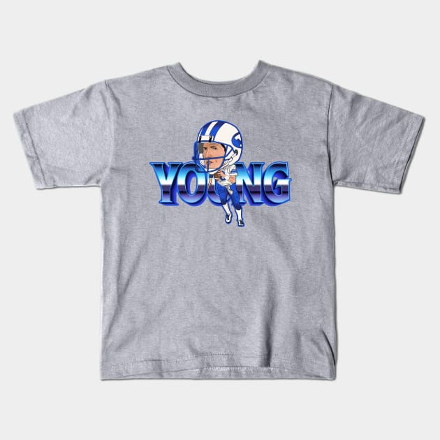 Steve Young - 90s Sports Style Caricature Design Kids T-Shirt by sombreroinc